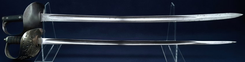 Comparison of 1899 Pattern Cavalry Troopers Sword and 1912 Rehilted 1905 Pattern Sergeants Sword